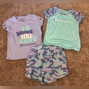 Champion Kids' Aqua and Lavender Camo Set